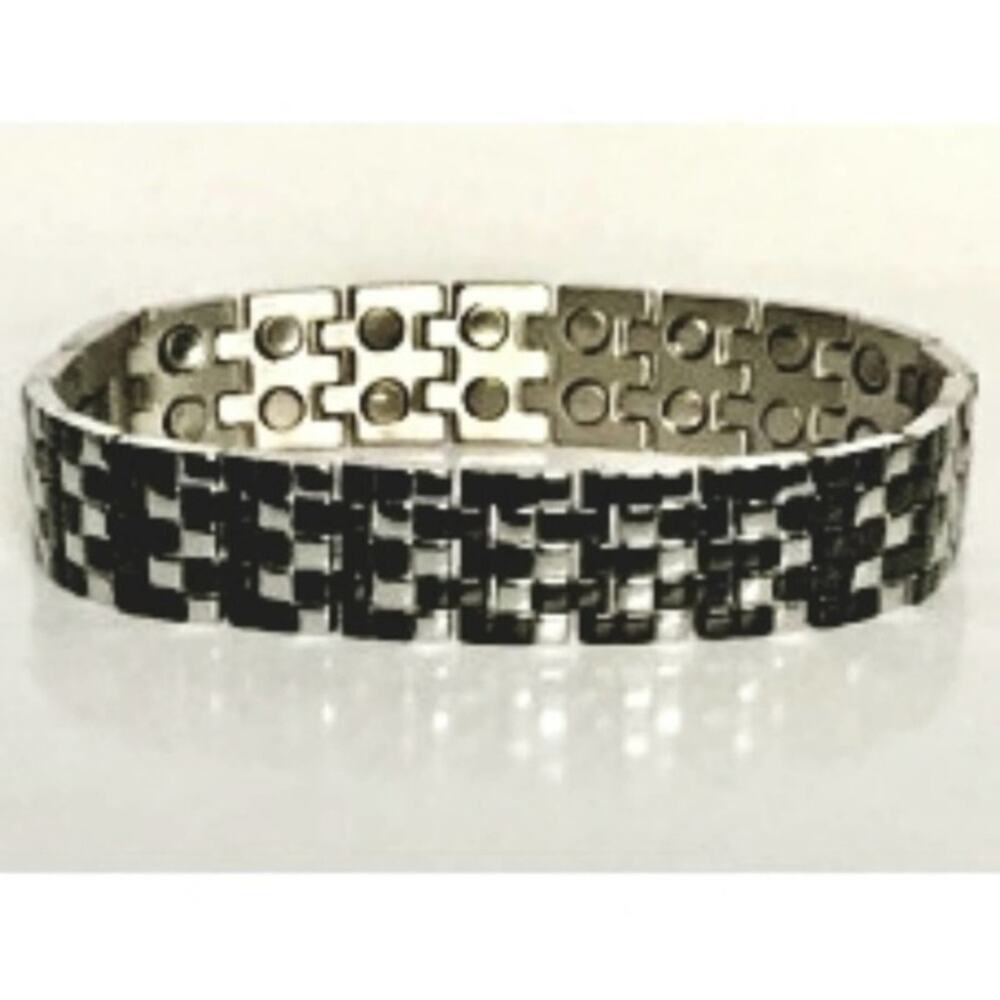 Men’s 316L Stainless steel men's black magnetic‎ bracelet 8 inches